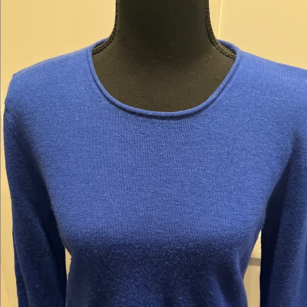 Carole Little Royal Blue Long Sleeve Wool Sweater Size S - Picture 3 of 6